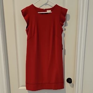 Maison Jules Scarlet Flutter Sleeve Mini Dress